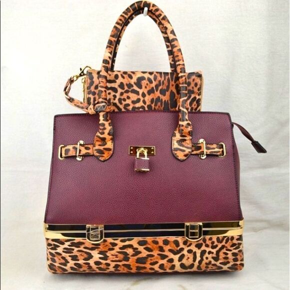 Steph Shop Leopard Print Collection Handbags - Leopard Pattern Double Handles bag